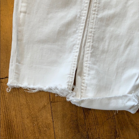 Zara stretch jeans. White, distressed, frayed hem. - Picture 3 of 5